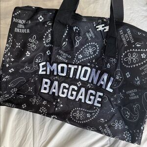 Emotional Baggage Black Duffel Bag